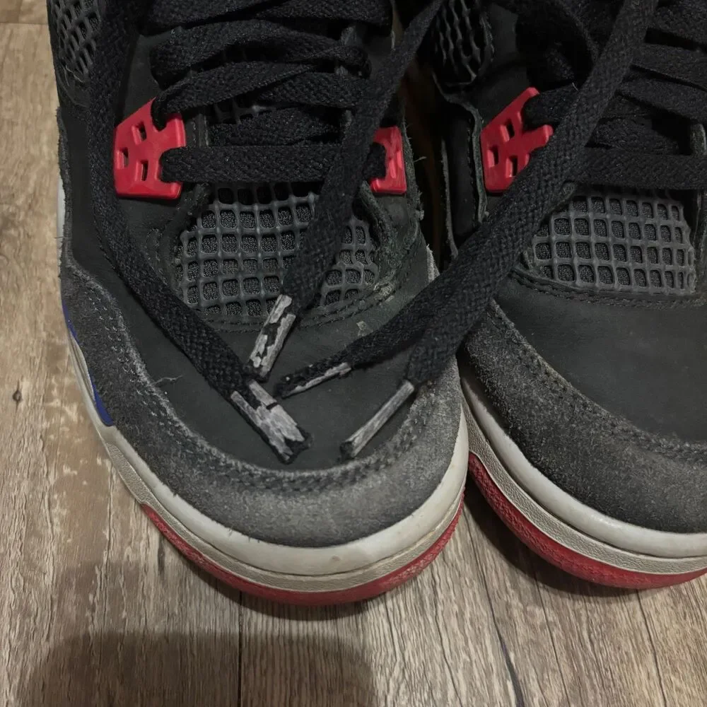 Jordan Retro 4 Rare Air Black Blue Red Gray Suede Size 5Y IB4171-003